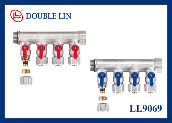 ISO228 Diş 3/4" Dört Yollu 16 Bar Pirinç Kollektörler