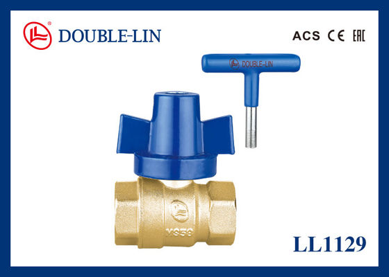 PTFE Contalı 1/2" Kilitlenebilir Pirinç Küresel Vanalar 25 Bar ISO228 Diş