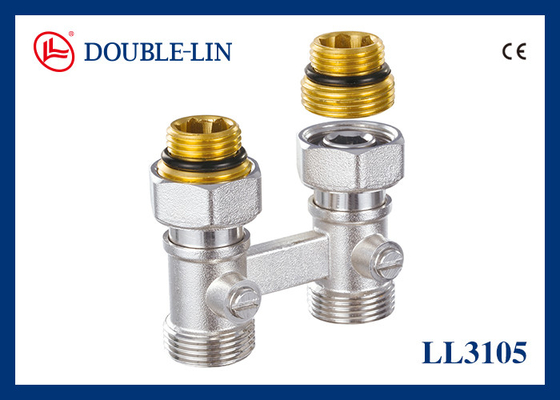 Çifte boru tunç radyatör valfi ISO228 Fil F3/4' X M3/4"