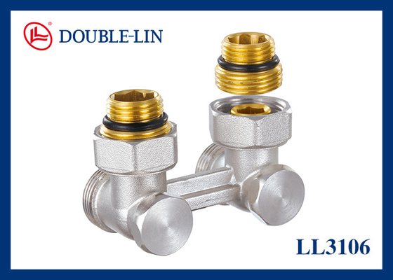 M1/2'' X M3/4" Adaptörlü Açılı İki Borulu Vana ISO228 Diş