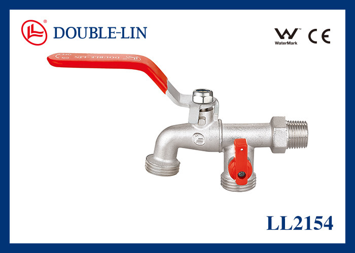 Çamaşır Makinesi 1/2" Pirinç Musluklar, Yüzer Kolu ve PTFE Contalı, Çift O-ringli Mil Tipi
