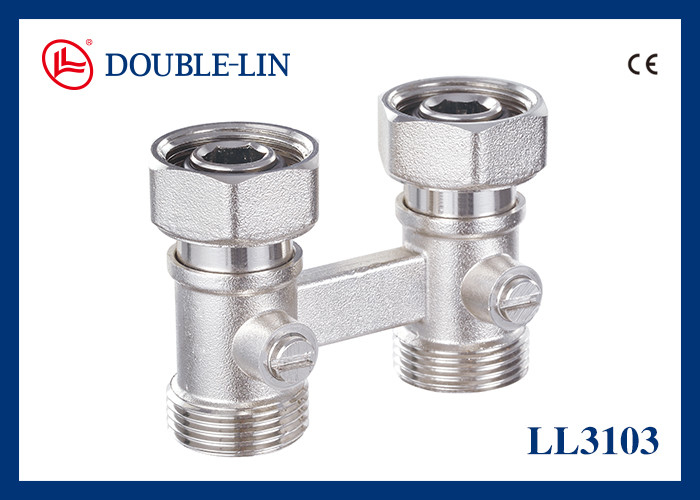 Düz iki boru tunç radyatör valfi ISO228 Fil F3/4' X M3/4"